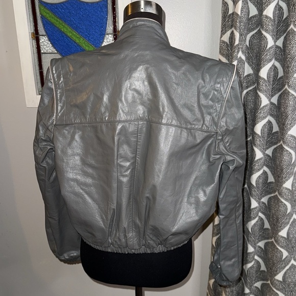 Wilson’s Leather Vintage Gray & Pink Bomber Jacket - Picture 5 of 10